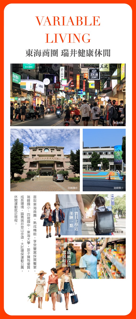 VARIABLE LIVING 東海商圈 瑞井健康休閒 四箴國中 瑞峰國小 生活機能